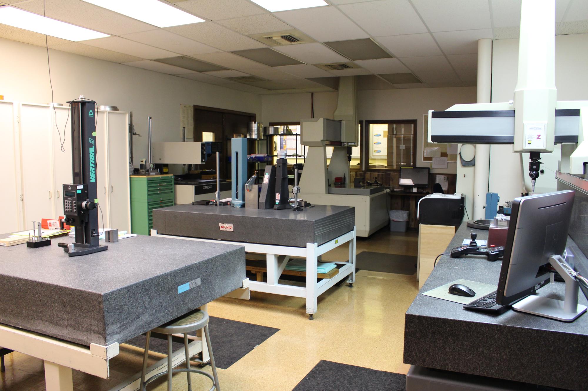 Inspection lab with CMM equipment